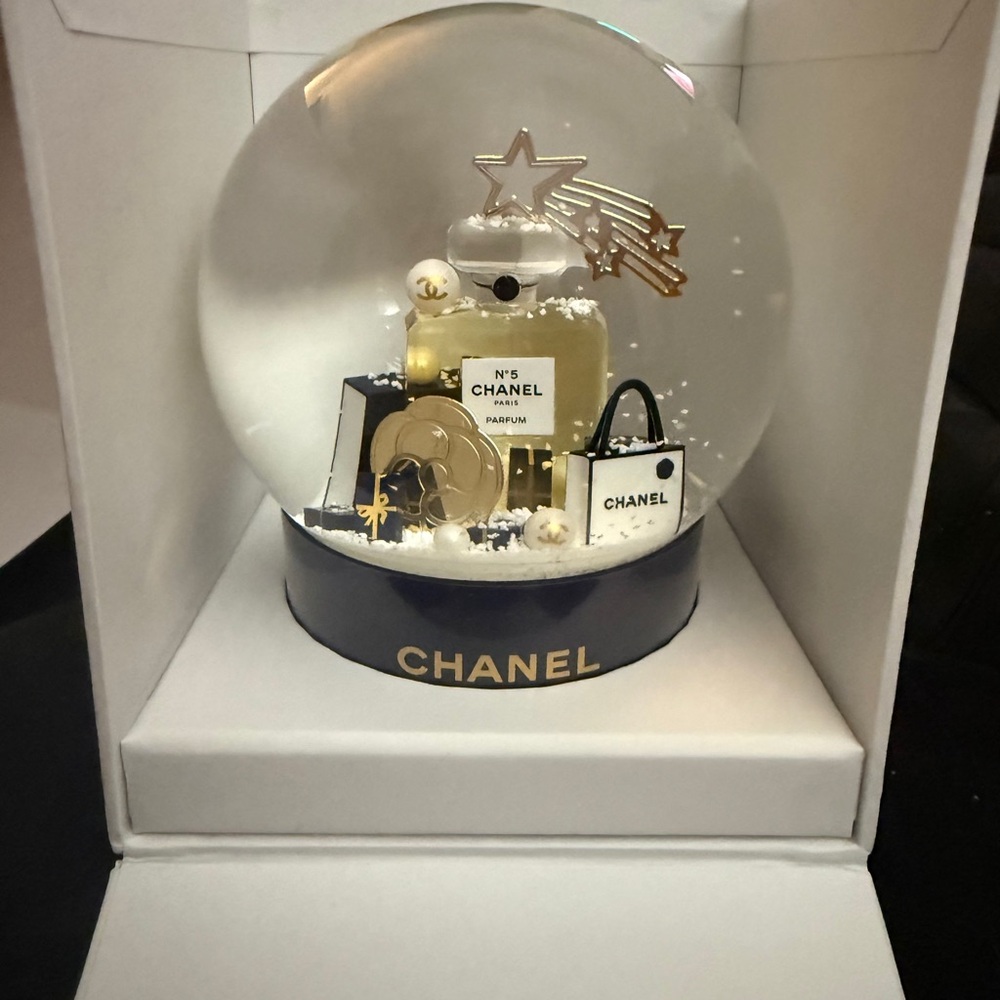 Chanel Festive Snow Globe with Gold and Black